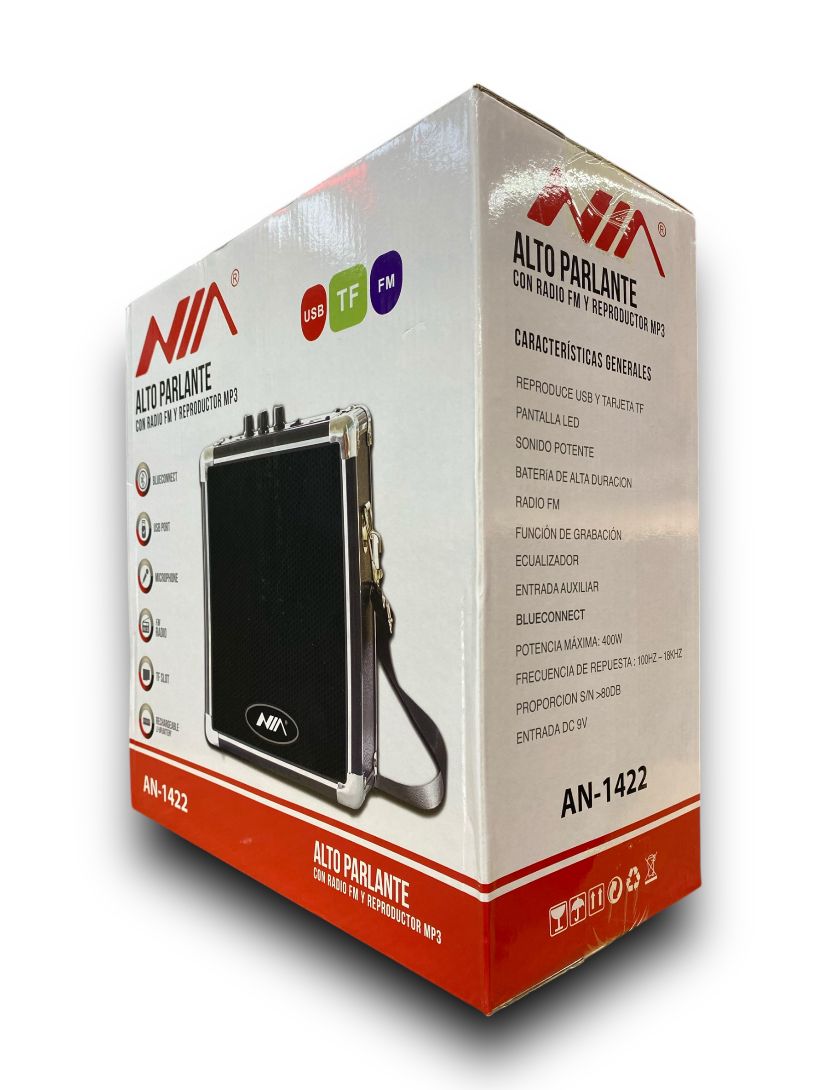 ALTOPARLANTE NIA AN-1422 CON RADIO FM Y MP3